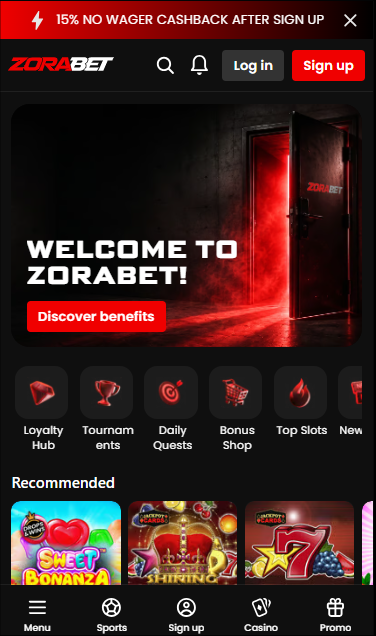 zorabet mobile screenshot 1